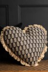 rockettstgeorge-Black-_-Natural-Leaf-Ruffle-Heart-Cushion-lores