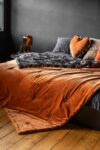 rockettstgeorge-Burnt-Orange-Throw-With-Black-_-Gold-Star-Print-Reverse-lores