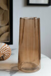 rockettstgeorge-Tall-Textured-Sandy-Brown-Curved-Glass-Vase-lowres_1of2